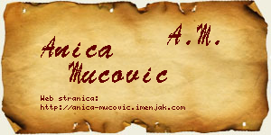Anica Mucović vizit kartica